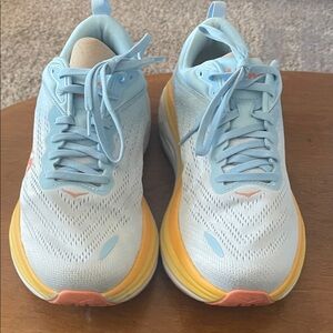 Hoka Women's Blue and Yellow Athletic Shoes